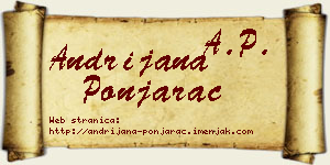 Andrijana Ponjarac vizit kartica